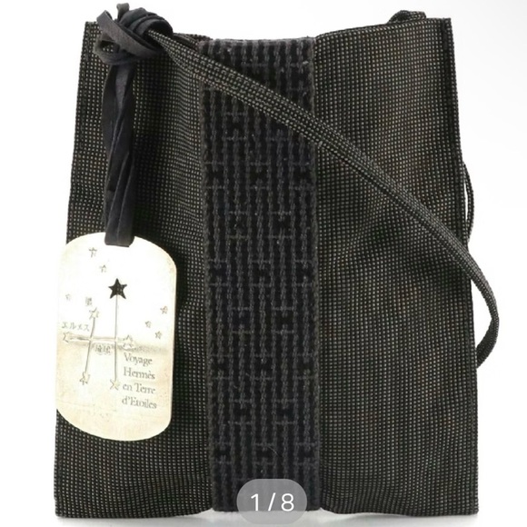 Hermes Handbags - Hermes Black Crossbody Bag with charm!